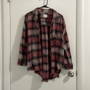 AEO distressed flannel